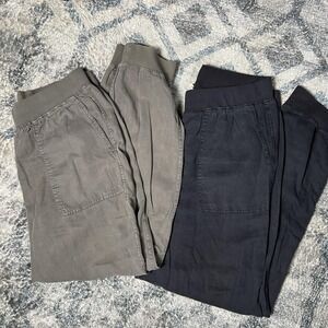 Faherty‎ Arlie Day Pants Jogger Womens L Linen Blend Casual Relaxed Fit Lot Of 2
